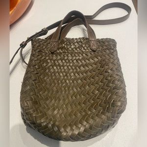 MADEWELL SMALL CROSSBODY WOVEN LEATHER PURSE
